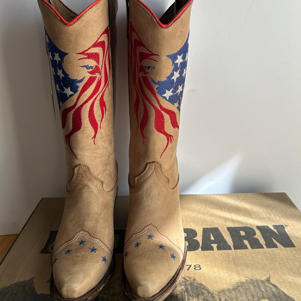 Circle G Eagle Flag Boots Size 7M